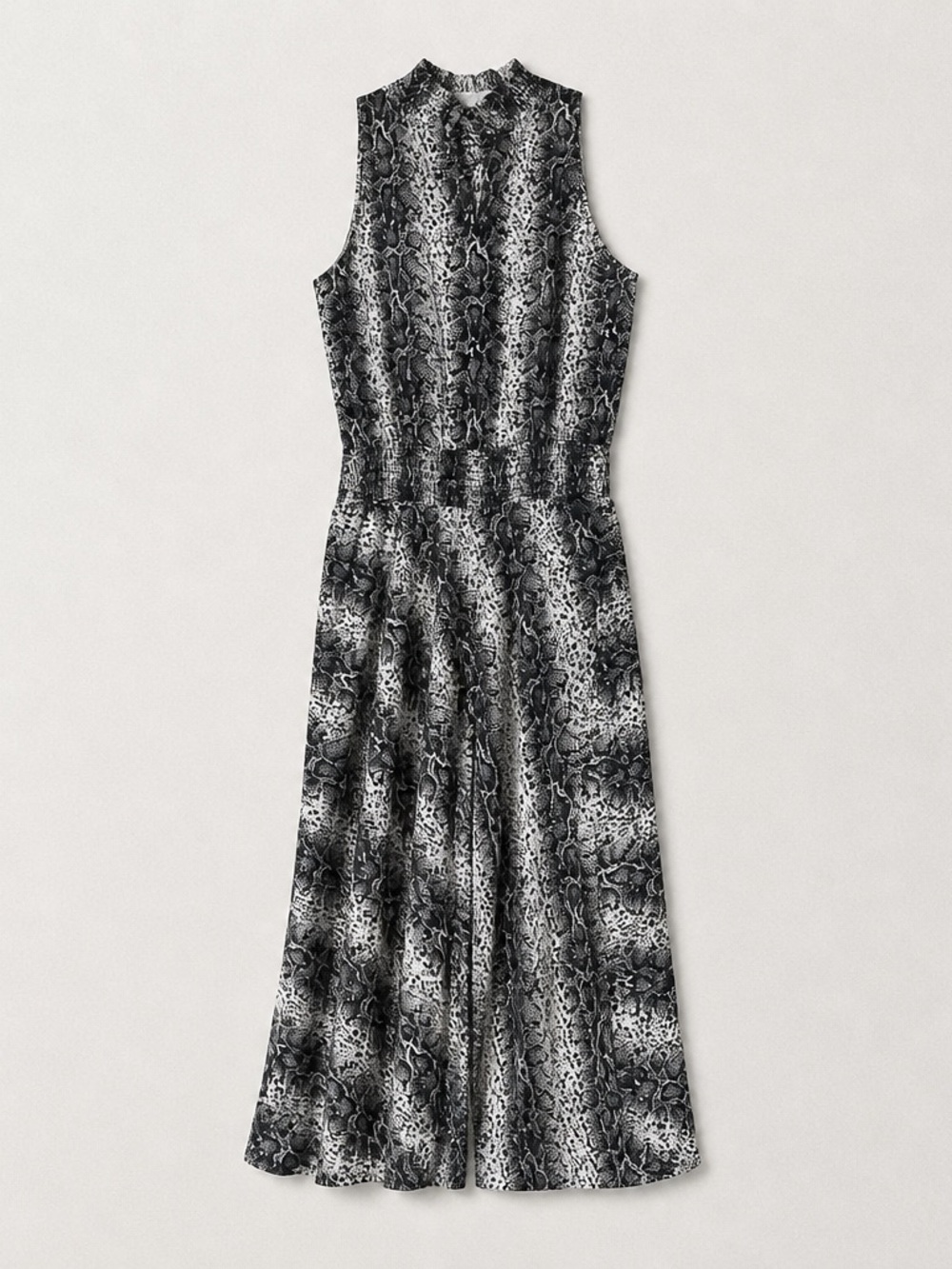 Veronica M Sleeveless Snake-Print Maxi Dress - Black & White